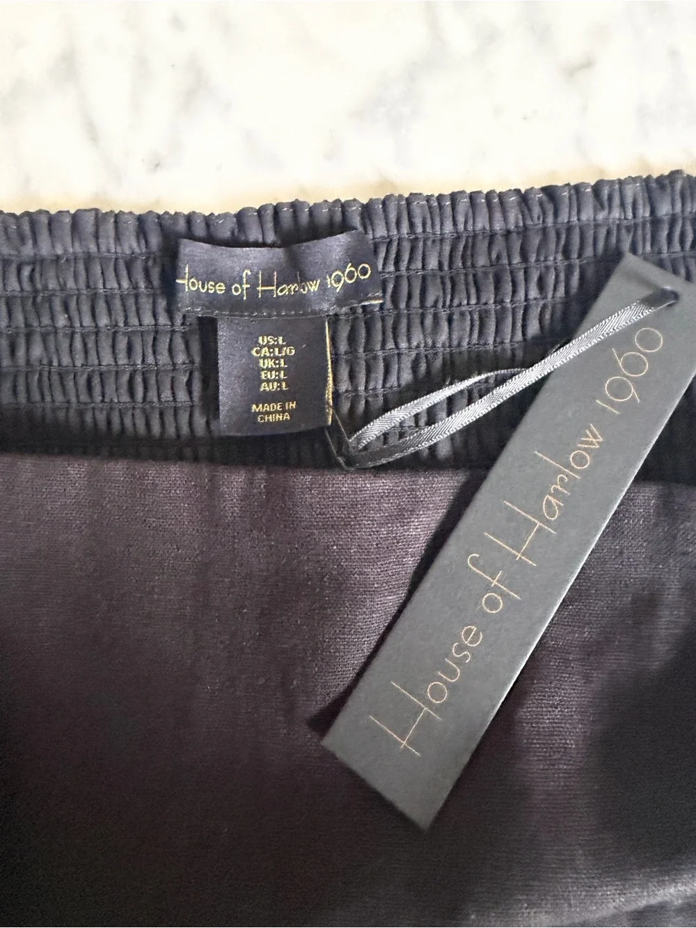 House of Harlow Mini Linen Blend Black Babydoll Dress Summer Party Going Out - Picture 4 of 5
